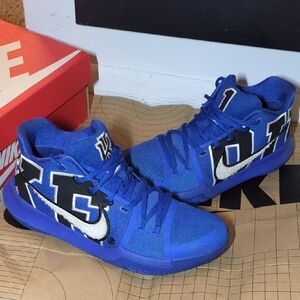 Auth Nike Kyrie 3 "Duke Blue Devils"  Royal Blue High-Top Sneakers NOW ONLY $175